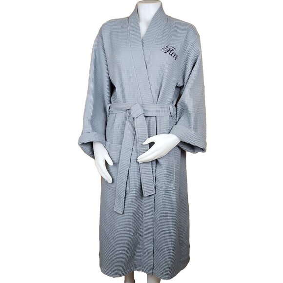 Hotel Spa Robe Waffle Weave HERS Egyptian Cotton Luxor Las Vegas Full Length OS - Picture 1 of 10
